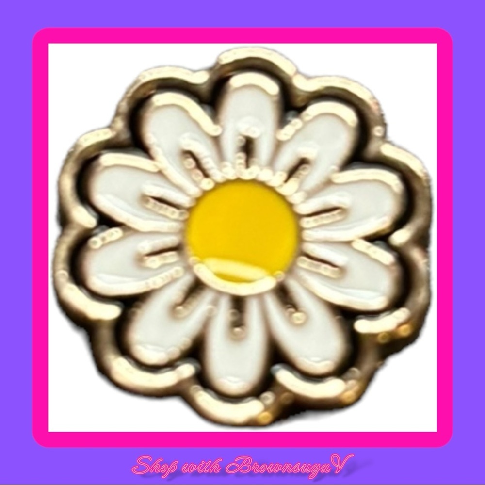 Gold metal daisy crocs Jibbitz shoe charms